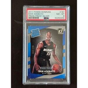 2017 Panini Donruss Bam Adebayo Press Proof Silver PSA 8